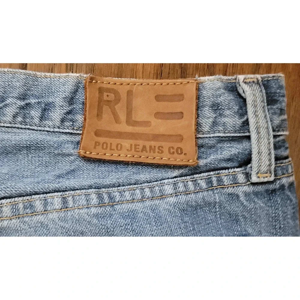 VTG Ralph Lauren Polo Jeans Co Denim Jeans 38x32 Mens BLUE WIDE Straight Leg Y2K